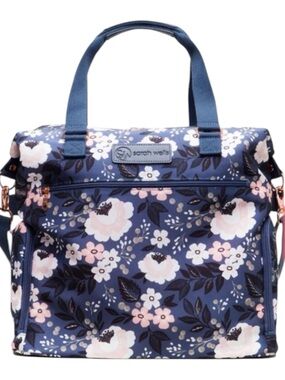 Sarah Wells “Le floral “ Lizzy Breast pump bag / diaper bag loads of pockets .